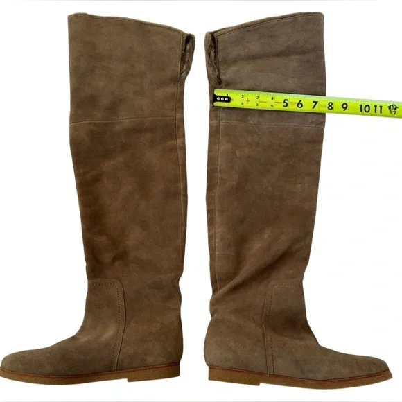 Sam Edelman Orlando suede knee-high boots with faux-fur cuff 9 - Picture 15 of 16